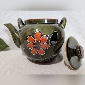 Vintage Retro Flower Ceramic Teapot